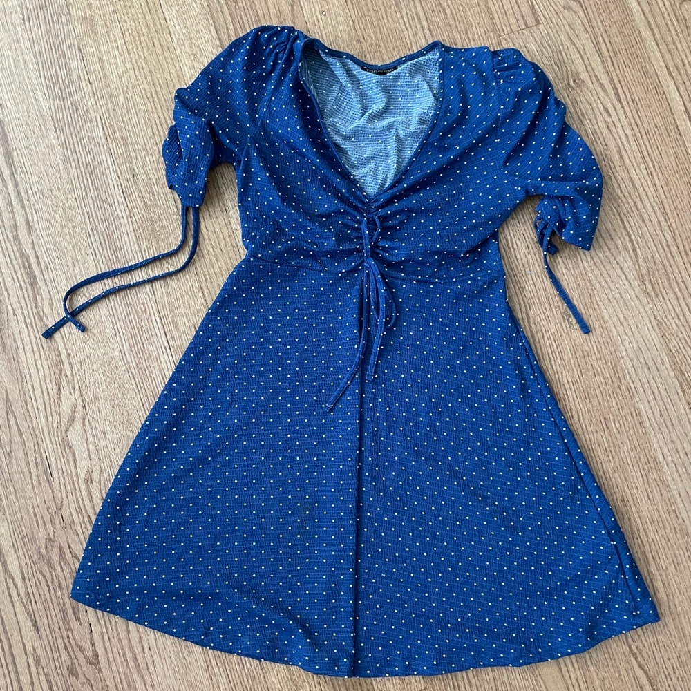 Topshop blue polka dot dress